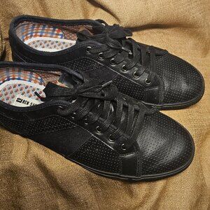 BEN SHERMAN Original Mason Low Top Black Men's Sneakers Perforated Panels 10.5